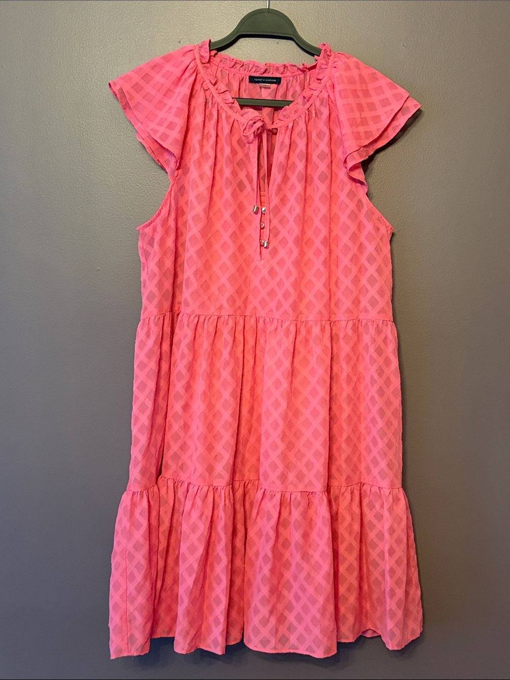 Tommy Hilfiger Women’s Pink Tiered Summer Lightweight Dress Size 16